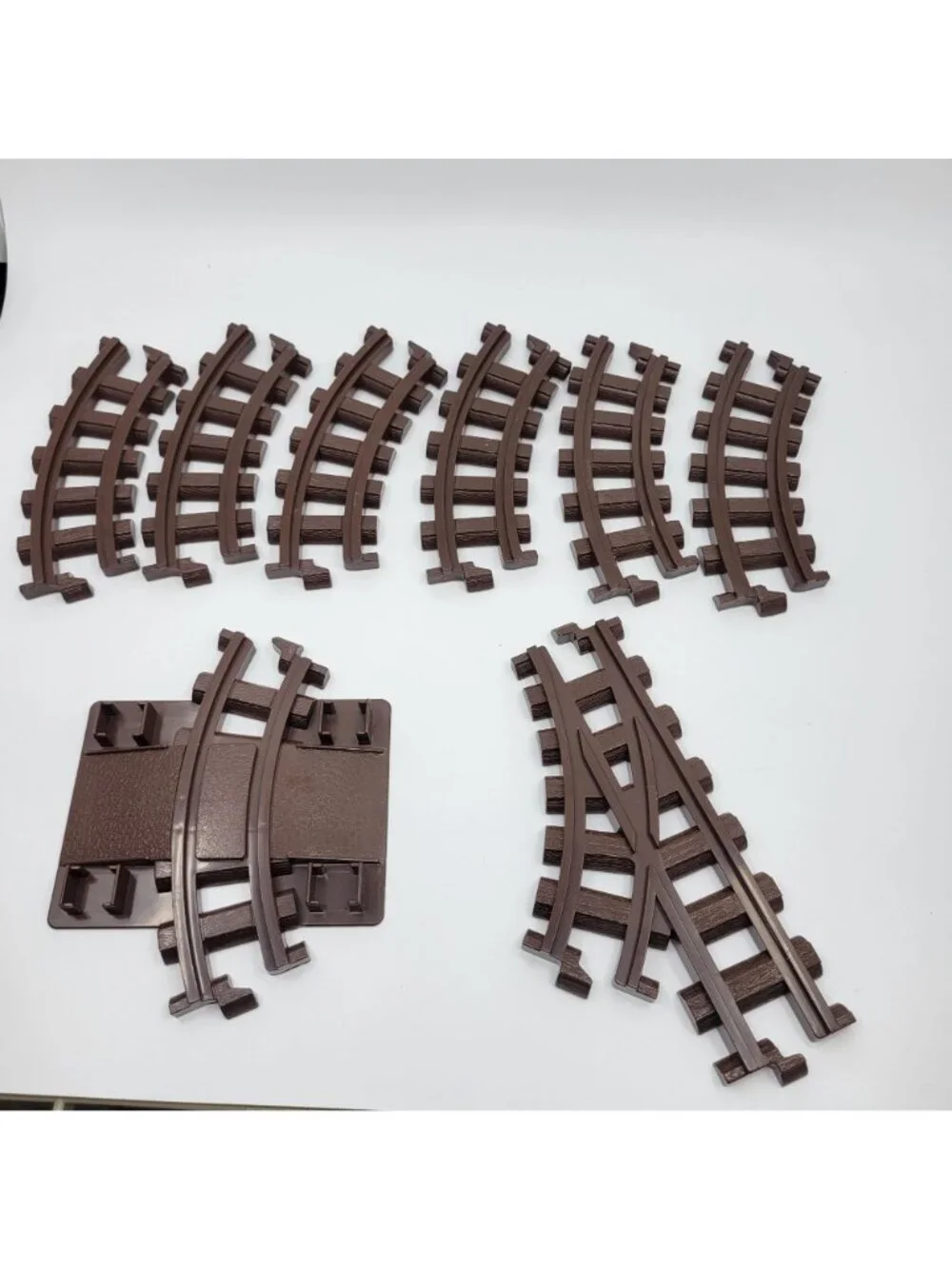 K'NEX Lincoln Logs Lot of 8 Replacement Dark Brown Train Tracks